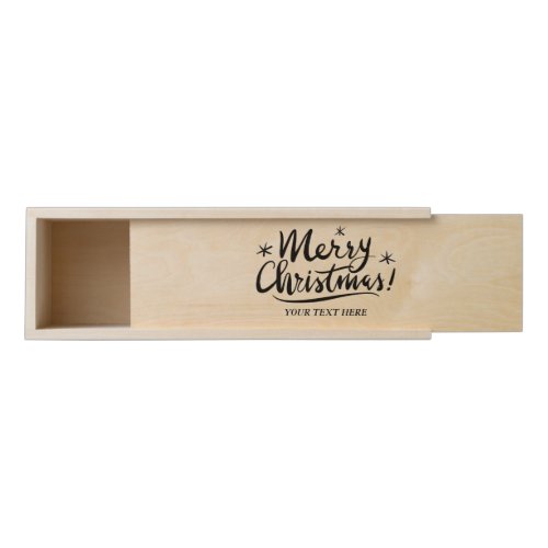 Custom wooden Merry Christmas wine bottle gift box