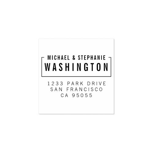 Custom Wooden Stylish Typography Return Address Rubber Stamp