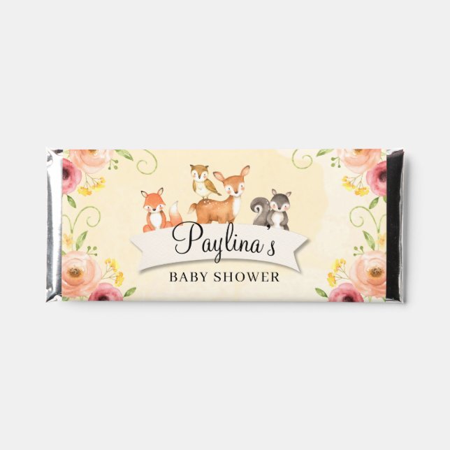 Custom Woodland Baby Shower Chocolate Bar Wrapper  (Front)