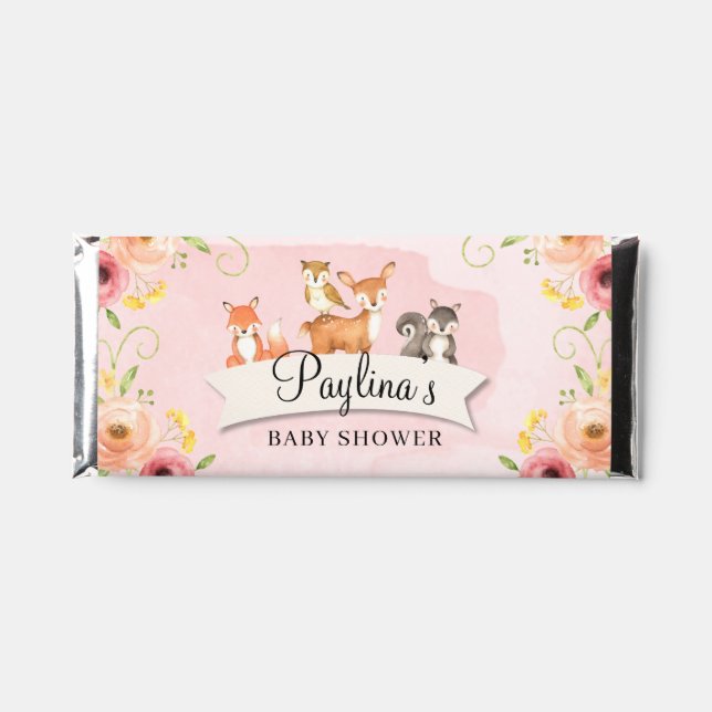 Custom Woodland Baby Shower Chocolate Bar Wrapper (Front)
