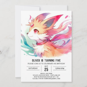 Custom Woodland Fox Birthday Invitation