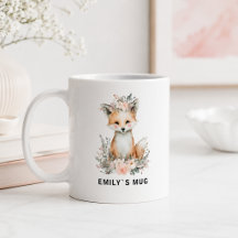 Custom Woodland Fox Mug with Name
