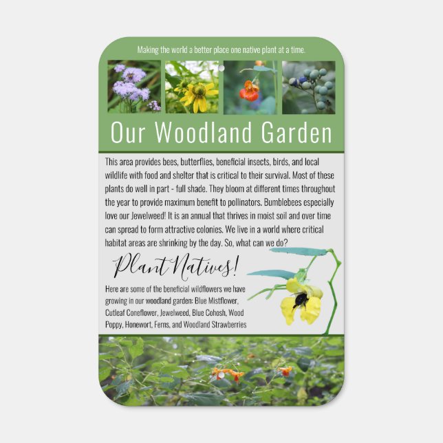 Custom Woodland Garden Habitat Add Your Own Photos Metal Sign (Front)