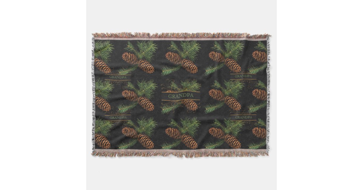 Pine Code Throw Custom Woodland Pine Cone Theme Throw Blanket | Zazzle