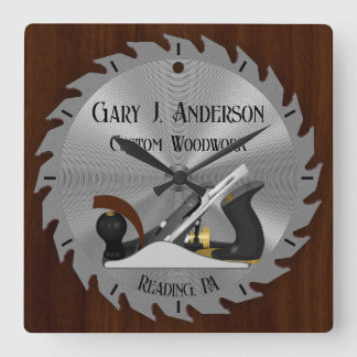 Custom Woodwork Saw Blade Planer Clock