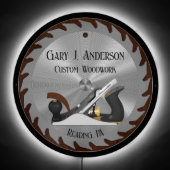 Custom Woodwork Saw Blade Planer LED Sign (Front)