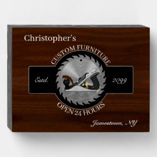 Custom Woodworking Furniture Carpenter Wooden Box Sign