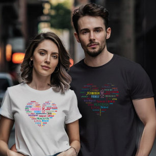 Custom Word Art Heart Keepsake add Your own words T-Shirt