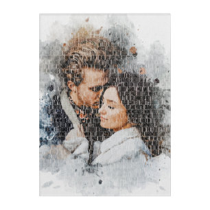 Custom Word Art. Watercolor photo made by Words. Acrylic Print