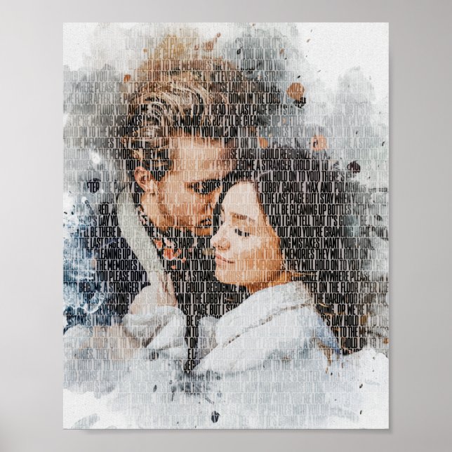 Custom Word Art. Watercolor photo made by Words. Poster (Front)