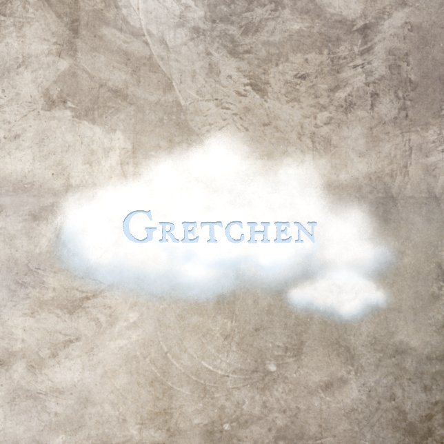 Custom Word on Fluffy White Cloud No. 1 Fairytale Floor Decals (Insitu)