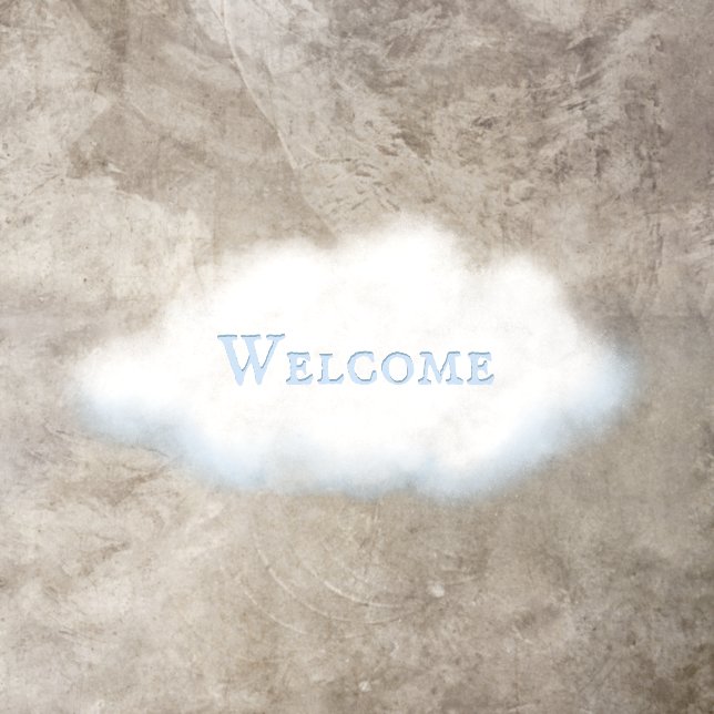 Custom Word on Fluffy White Cloud No. 2 Fairytale Floor Decals (Insitu)