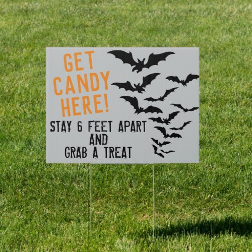 CUSTOM WORDING Bats Halloween 2020 Candy Sign