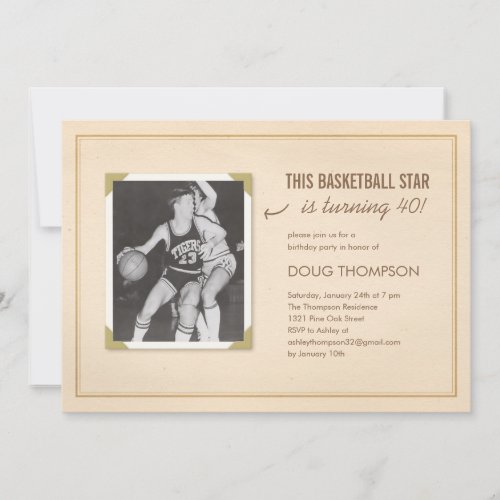 Custom Wording Old Photo Birthday Invitations