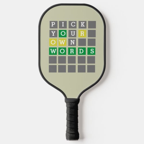 Custom Wordle Pickleball Paddle