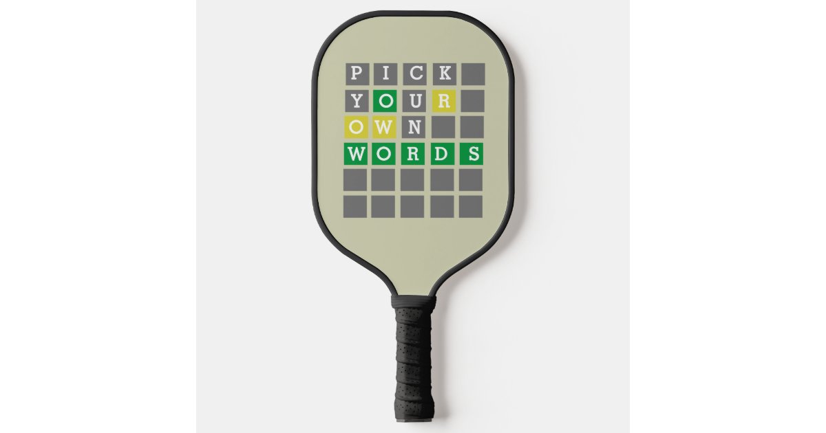 Custom Wordle Pickleball Paddle Zazzle