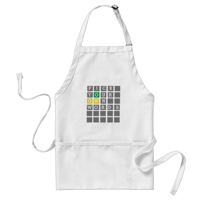 Custom Wordle T-Shirt Adult Apron (Front)