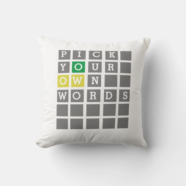 Custom Wordle  Throw Pillow (Front)