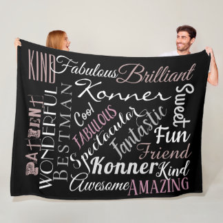 Custom Words Personalized Positive Attributes Fleece Blanket