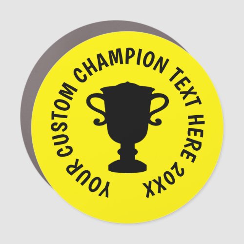 Custom world champion trophy cup silhouette car magnet