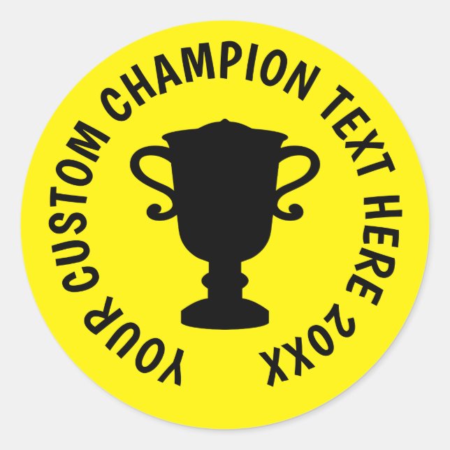 Custom world champion trophy silhouette stickers (Front)