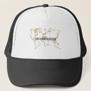 Custom World Citizen Hat Design World Map Cap
