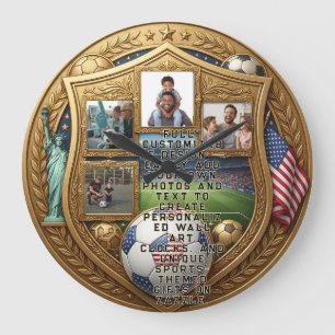 Custom World Cup Family  Large Clock