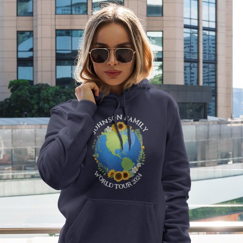 Custom World Tour Earth Sunflowers Overseas Travel Hoodie