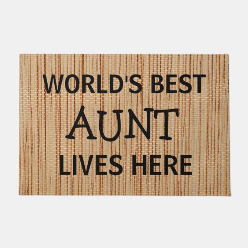 Custom Worlds Best Aunt Lives Here Front Door Fun Doormat