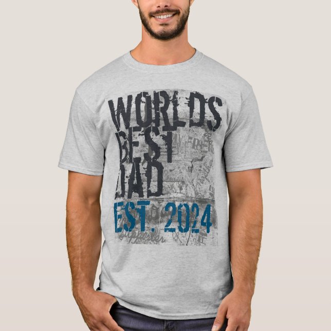 Custom World's Best Dad Grunge Father's Day T-Shirt (Front)