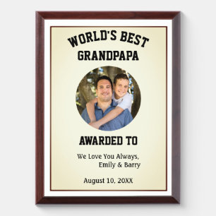 Custom World's Best Dad Photo  Award Plaque