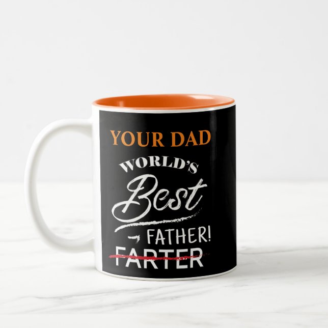 CUSTOM World's Best FARTER (FATHER) Two Tone Mug (Left)