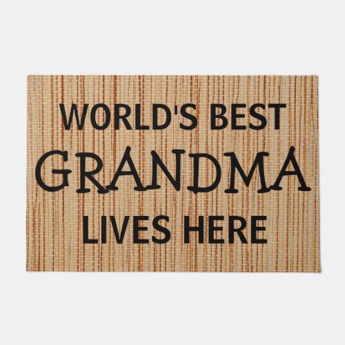 Custom Worlds Best Grandma Lives Here Front Door  Doormat