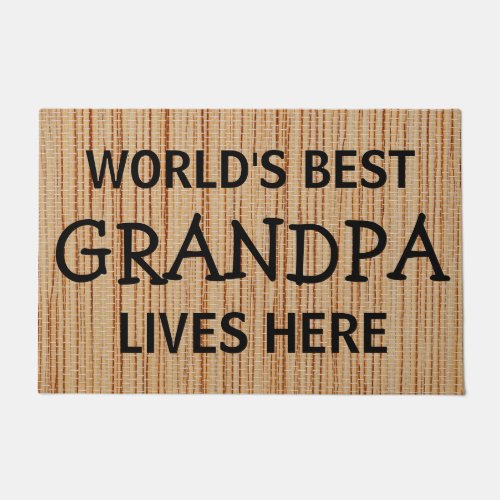 Custom Worlds Best Grandpa Lives Here Front Door Doormat