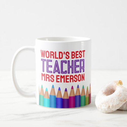 Custom Worlds Best Teacher Appreciation Gift  Coffee Mug