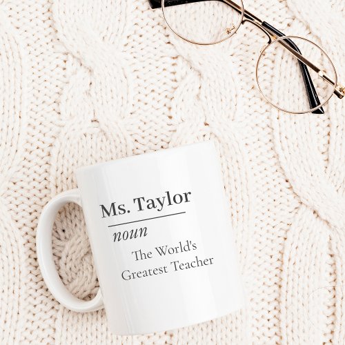 Custom Worlds Greatest Teacher Gift Personalized  Coffee Mug