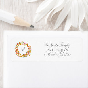 Custom Wreath Autumn Painting Label