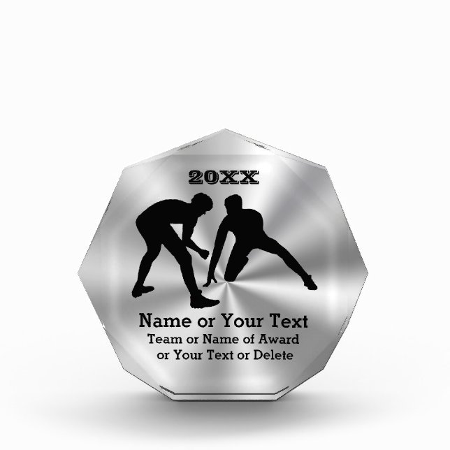 Custom Wrestling Award for Coaches and Wrestlers (Front)