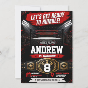 Custom Wrestling Birthday Invitation
