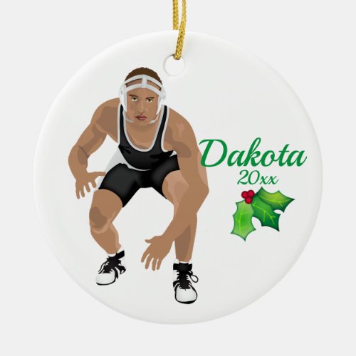 Custom Wrestling Christmas Ornament Black