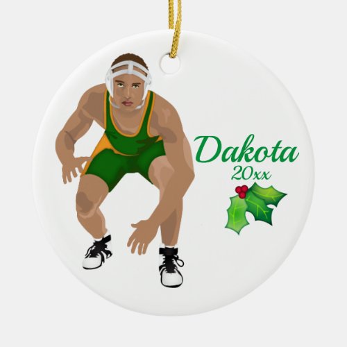 Custom Wrestling Christmas Ornament Black