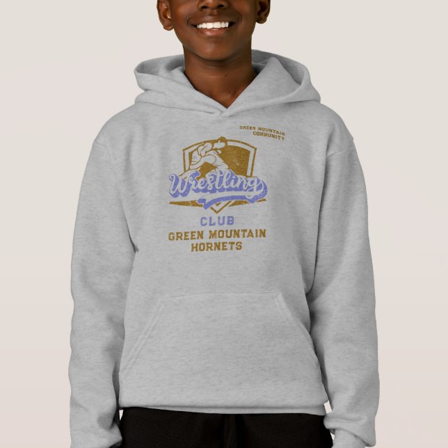 Custom Wrestling Team Club School Name Number Hoodie (Front)