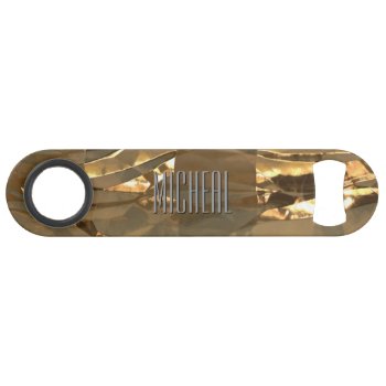 Custom Wrinkled Gold Foil Speed Bottle Opener by DizzyDebbie at Zazzle