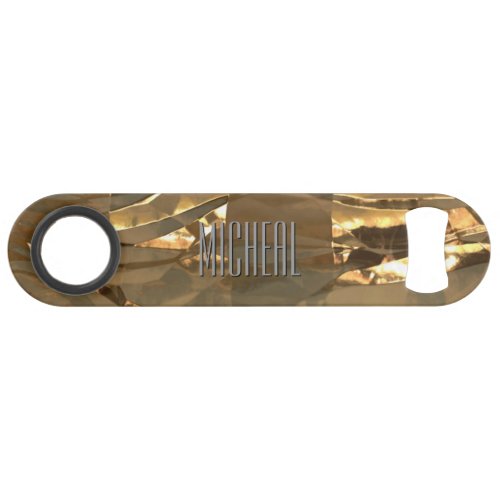 Custom wrinkled Gold Foil Speed Bottle Opener