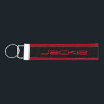 Custom Wrist Keychain Red<br><div class="desc">A wrist keychain with a text template for your name.</div>
