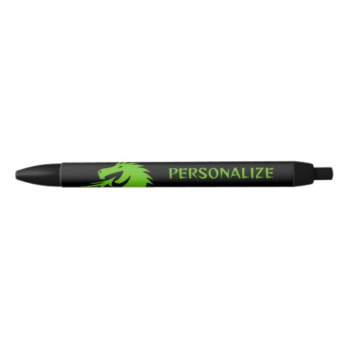 Custom writing pens with green dragon head symbol