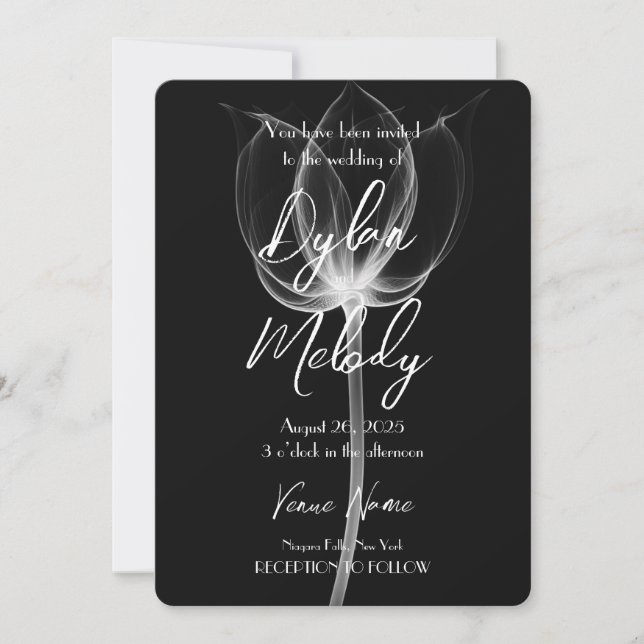Custom X-Ray Flower  Invitation (Front)