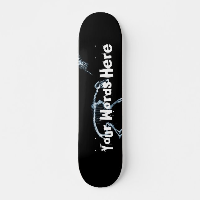 Custom X-Ray Skeleton Bad Dog Blue Boards Skateboard Deck (Front)