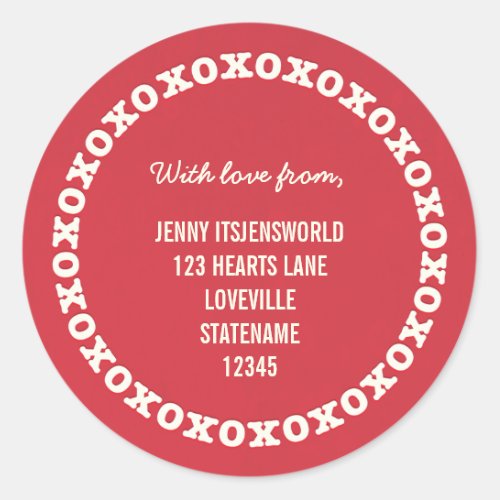 Custom XOXO Address Sticker  Red