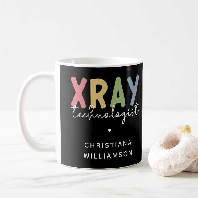 Custom Xray Technologist X-ray Tech Gifts Coffee Mug (With Donut)